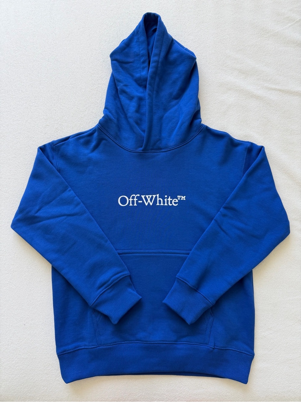 Off-White Kids Wolf Logo Hoodie Blue Size 8 NWT